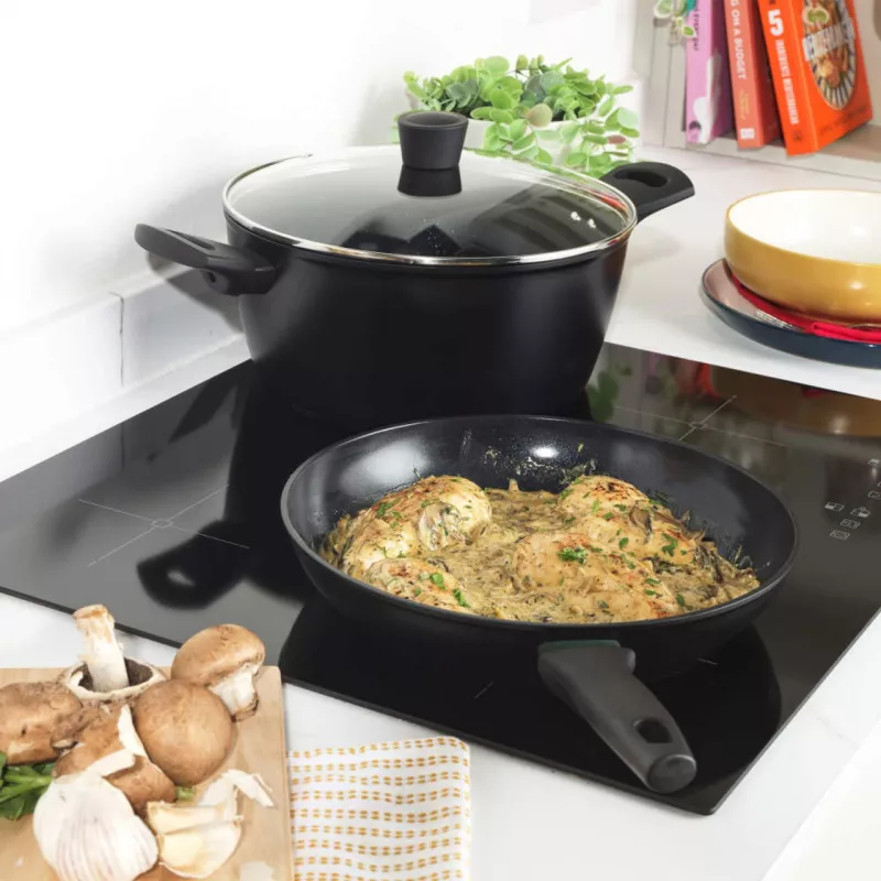 Braadpan Russell Hobbs 28 cm Thermocollar RH03255EU7, antiaanbaklaag, warmte-indicator