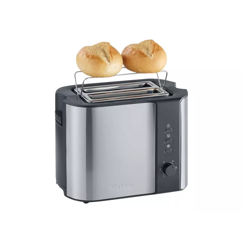 Severin 2589 2 sneetjes 800 W zwart, roestvrij staal