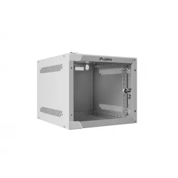 Lanberg WF10-2304-10S 10" wandrack-kast 4U, 280×310 mm, glazen deur, 20 kg, grijs (RAL 7035)