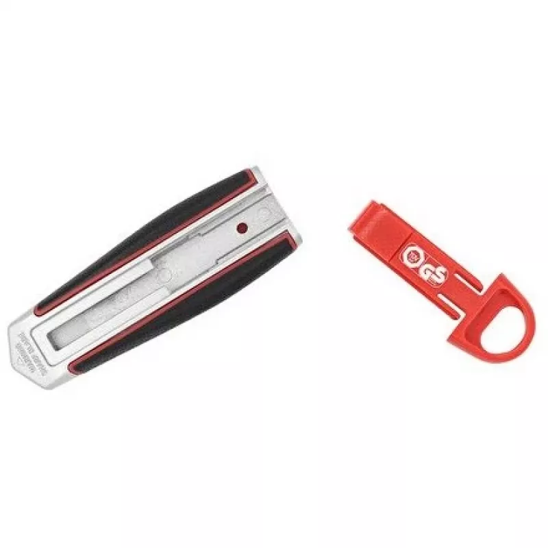 Cuttermes WEDO 78 830 met afbreekmes, ergonomische greep, 1 stk., zwart/rood/zilver