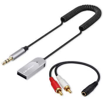 Draadloze audio-ontvanger-adapter QOLTEC HiFi BT6.0 2xRC – Bluetooth-audio-ontvanger voor luidsprekers en autoradio