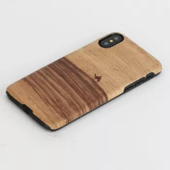 Beschermhoes MAN&WOOD voor iPhone X/XS – Terra zwart, beschermende achterkant