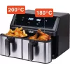 IDEAL vetvrije friteuse, dubbel horizontaal 9L, 8 functies - inclusief voedseldrogen
