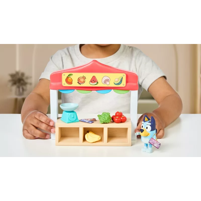 Speelfigurenset TMTOYS Mini Bluey levensmiddelenwinkel BLU17555 – minifigurenset voor speelplezier