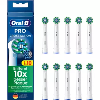 Oral-B CrossAction vervangende tandenborstelkoppen, 10 stuks, wit