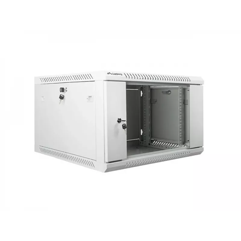 Lanberg wandmontage-behuizing 19 inch 6U 600x600mm grijs (glazen deur)