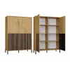 KAMARO 4DK smalle/GŁ eiken ARTISAN DISPLAY CABINET