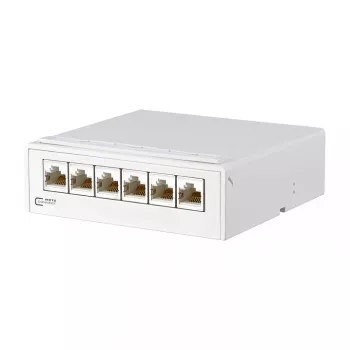 METZ CONNECT E-DAT - patchpanel - CAT 6a - RJ-45 X 6 - zuiverwit (130862-21C-E)