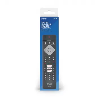 SAVIO RC-16 IR-afstandsbediening voor tv-tuner / settopbox, 20 apparaten, 10 m bereik, zwart
