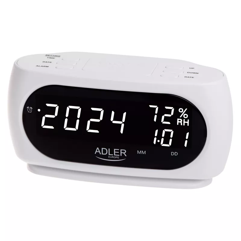 Adler AD 1186W wekker digitaal wekker zwart, wit