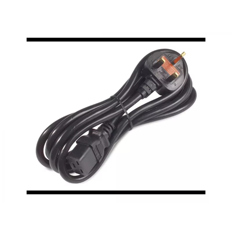 APC AP9895 netsnoer, 16A 200-240V, C19 naar UK-stekker BS 1363A, 2,44 m, zwart