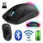 Draadloze muis MEDIA-TECH MT1124 BT/RF Silent & Recharge — voor beide handen, 3200 DPI, Bluetooth + 2,4 GHz USB, 6 knoppen, oplaadbaar