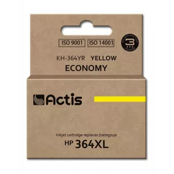 Inktpatroon ACTIS KH-364YR compatibel met HP 364XL, geel, 12 ml, standaardopbrengst, gerecycled