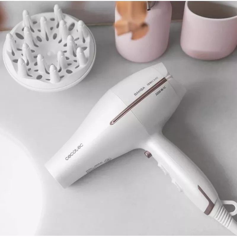 Cecotec haardroger | IoniCare 5300 Maxi Aura | 2200 W | aantal temperatuurstanden 3 | ionenfunctie | diffuseropzetstuk | wit