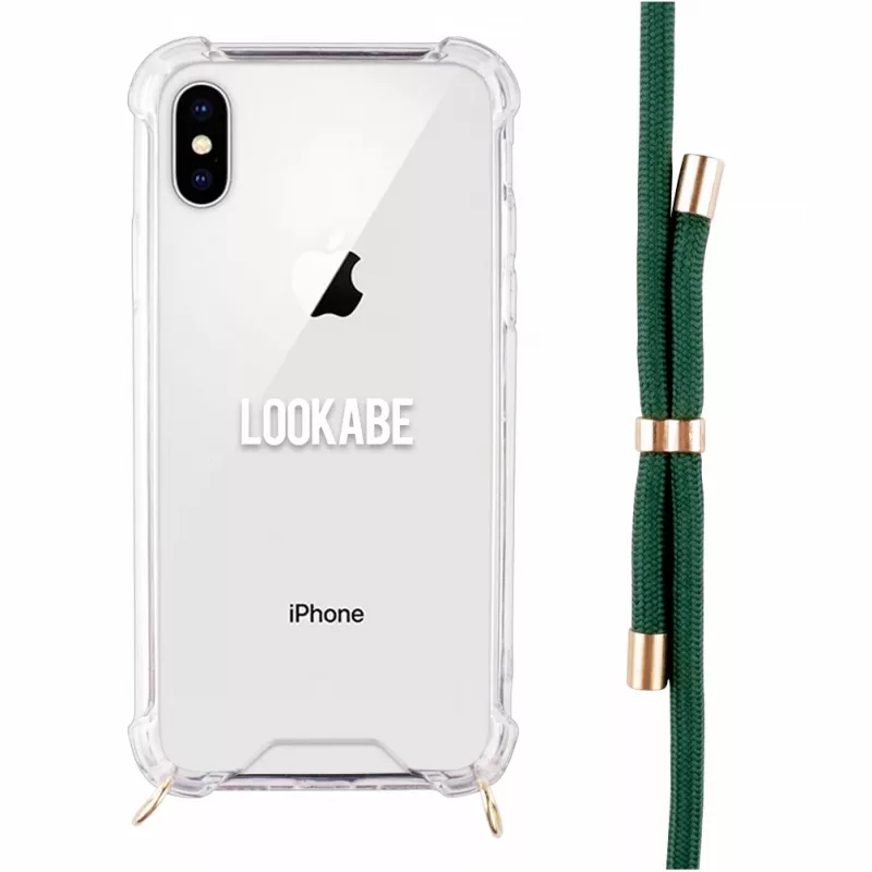 Telefoonhanger-hoesje Lookabe voor iPhone X / Xs — goud met groen bandje