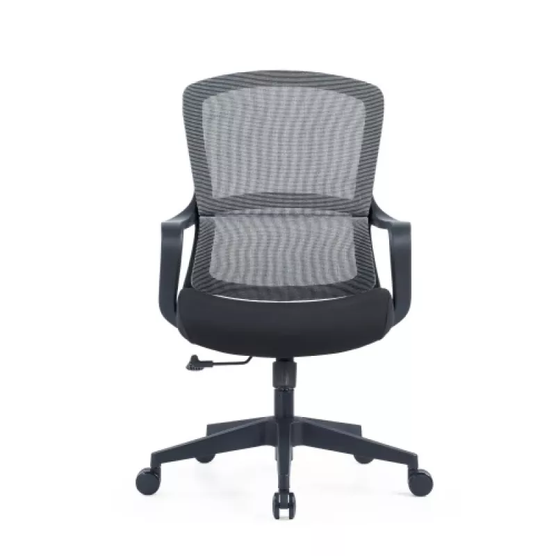 Up Up Darwin ergonomische bureaustoel zwart, zwarte stof + grijs net