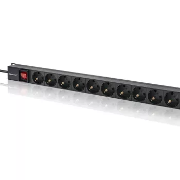 Qoltec aluminium PDU voor RACK | 16A | 16 x Schuko | verticaal | 1,8 m
