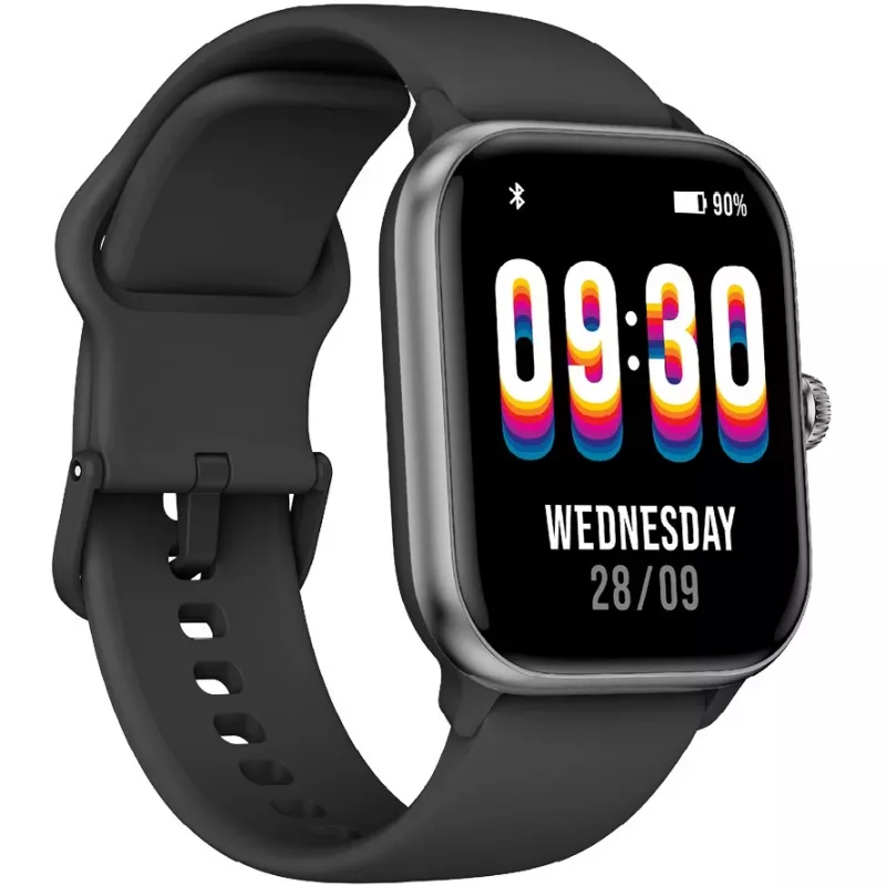 Beafon SmartWatch 201 (201_EU001BS) smartwatch, vierkant, zwart-zilver
