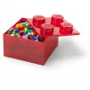 LEGO Storage Brick 4 opbergbox met deksel, transparant rood