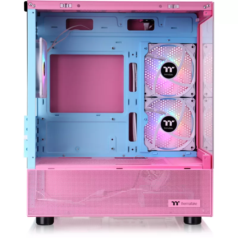 View 170 TG ARGB, towerbehuizing roze, Tempered Glass x 2