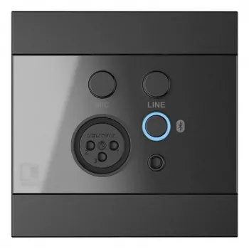 AUDAC WP225/B Wandpaneel, XLR-microfoon + 3,5-mm jackbus, Bluetooth, zwart