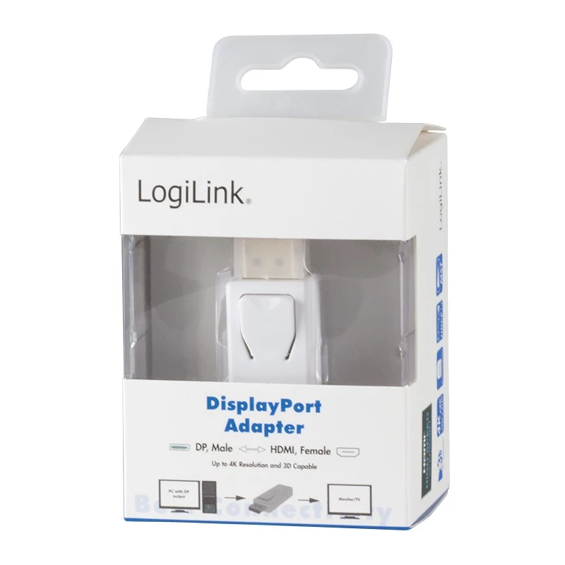 Kabel Gender Changer LogiLink CV0100 DisplayPort naar HDMI wit