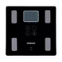 Elektronische personenweegschaal Omron VIVA – vierkant, zwart, max. 150 kg, 100 g nauwkeurigheid, lichaamsvet/BMI/BMR, 30 gebruikersgeheugen