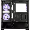 Cooler Master Elite 690 pc-behuizing, midi-tower, ATX, tempered glass - 4x ARGB-ventilator, hout, zwart