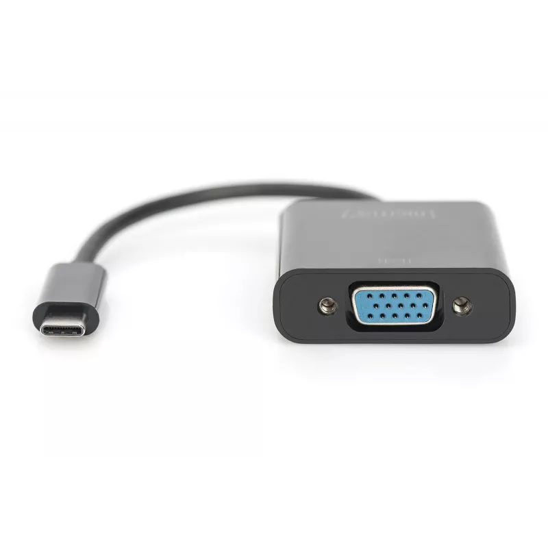 DIGITUS DA-70853 USB-C-naar-VGA-adapter, Full HD 1080p, zwart