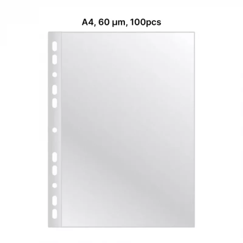AD Class PUNCHED POCKET kristalhelder A4 60 µm, zak 100 stuks
