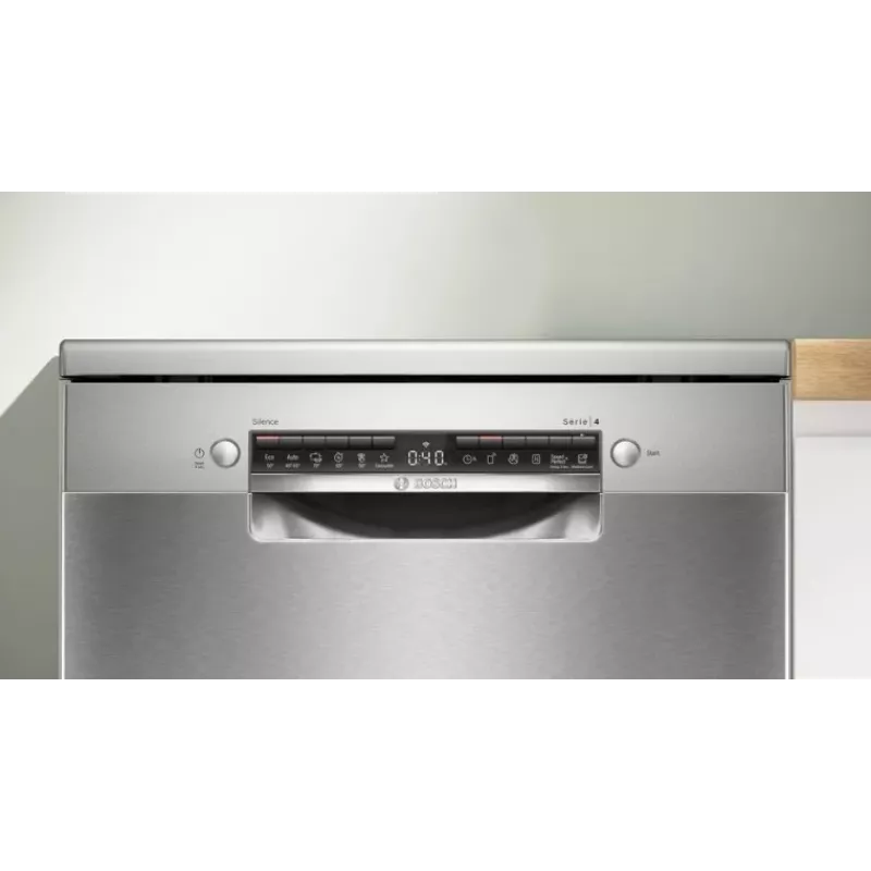 Bosch SMS4EVI04E vrijstaande vaatwasser, 13 couverts, 46 dB, energieklasse D, Home Connect, 60x60x84,5 cm, staal