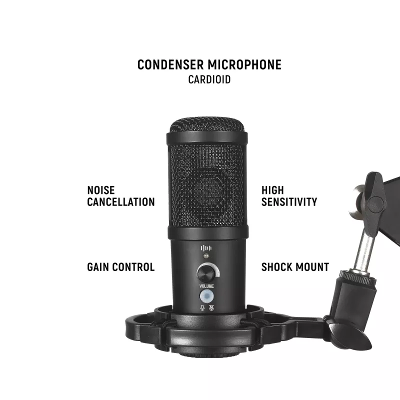 Studiomicrofoon Easypix 62021 zwart