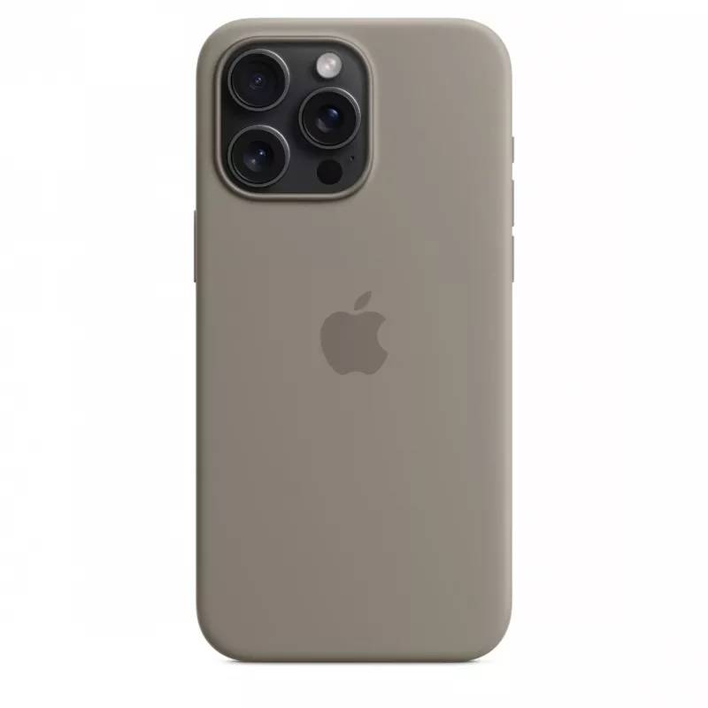 Siliconenhoesje met MagSafe voor iPhone 15 Pro Max – clay