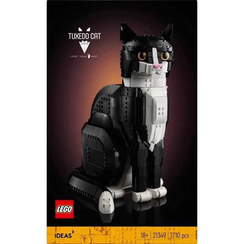 LEGO-set Ideas 21349 Tuxedo Cat bouwset — verzamelbaar steenmodel, showstuk