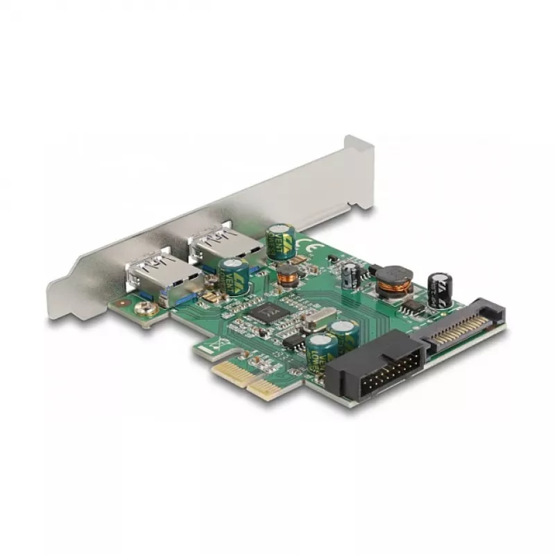 DeLOCK PCI Express x1-kaart naar 2 x USB 3.2 Gen 1 Type-A + 1 x interne 19-pins header