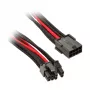 SilverStone PCIe-8-pin-naar-PCIe-6+2-pin-kabel, 250 mm – zwart/rood