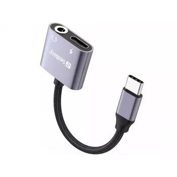 USB-C audio-adapter SANDBERG PD65W 136-67 met USB-C PD passthrough