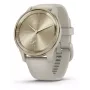 Garmin vívomove Trend hybride slim horloge 40 mm, LCD-aanraakscherm 254 x 346, GPS, NFC, crèmegouden kast, grijze siliconen band
