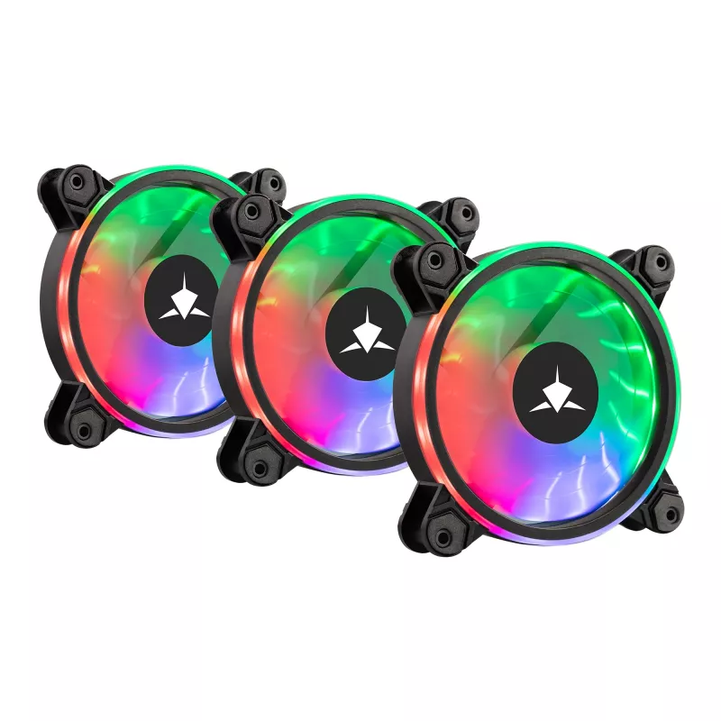 Behuizingsventilator-kit White Shark Nebula-2 zwart – ARGB 120-mm-ventilator (kit)