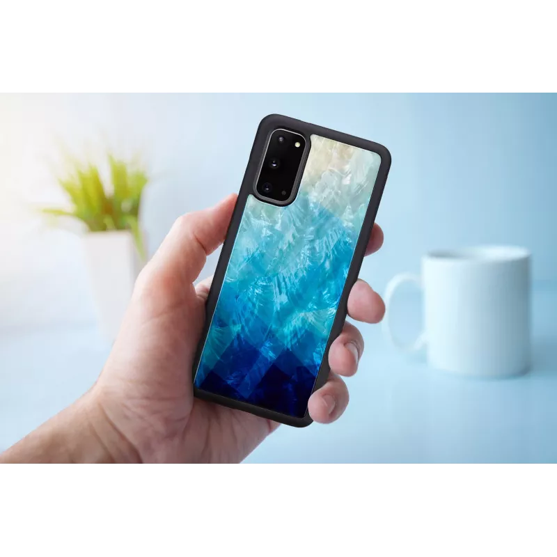 Hoes iKins voor Samsung Galaxy S20 — blue lake zwarte finish