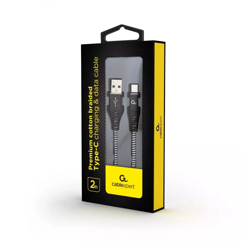 Gembird CC-USB2B-AMCM-2M-BW USB-kabel USB 2.0 USB-A USB-C zwart, wit