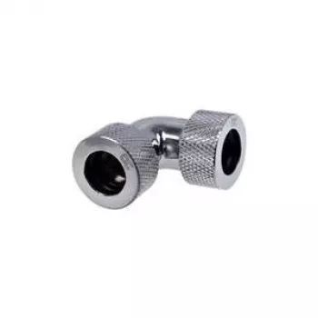 Alphacool HT 13mm HardTube inschroeffitting 90° L-verbinder - geribbeld - chroom (17295)