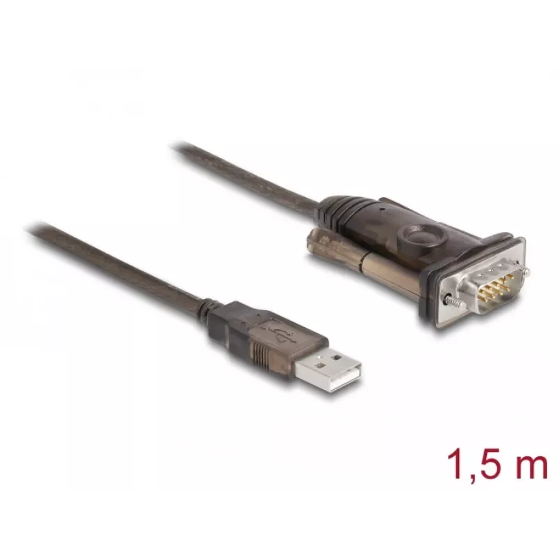 Adapter USB 2.0 Type-A naar serieel RS-232 D-Sub 9-polig stekker DeLOCK 62646