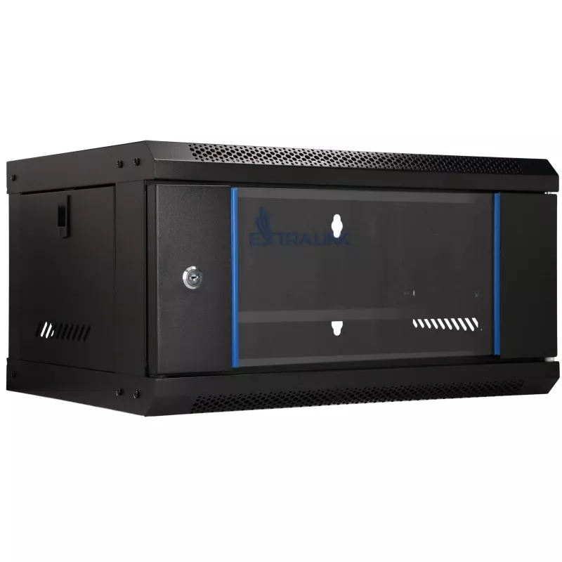 EXTRALINK LITE 4U 530X400 wandmontage-rackkast zwart met legbord