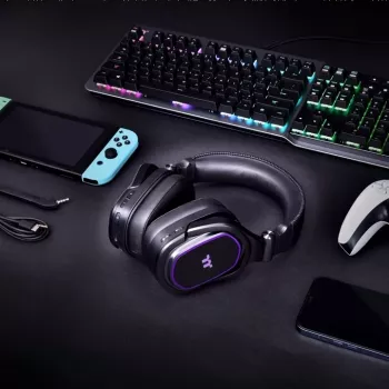 Thermaltake ARGENT H5 RGB, draadloos, gaming, 20 - 40000 Hz, 412 g, koptelefoon, zwart