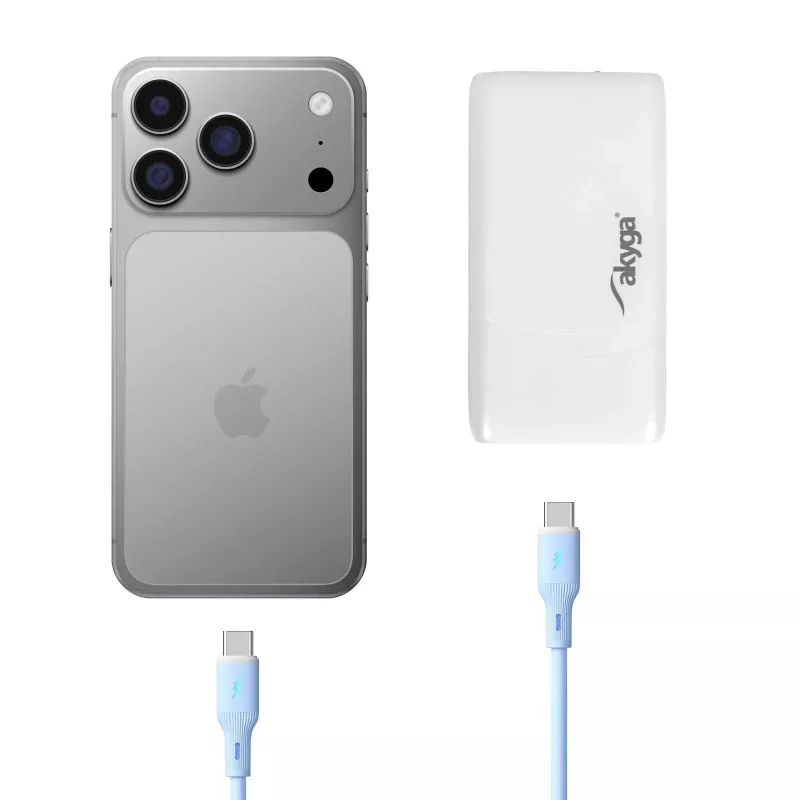 Akyga AK-CH-31 platte GaN-USB-oplader 65 W, USB-C PD + USB-A, wit