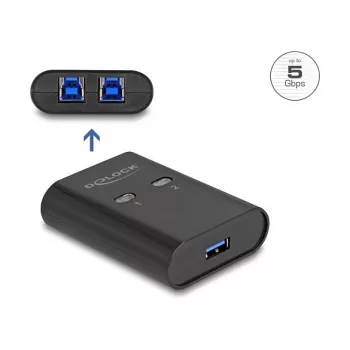 DeLOCK USB-switch 2 pc naar 1 apparaat 5 Gbps zwart