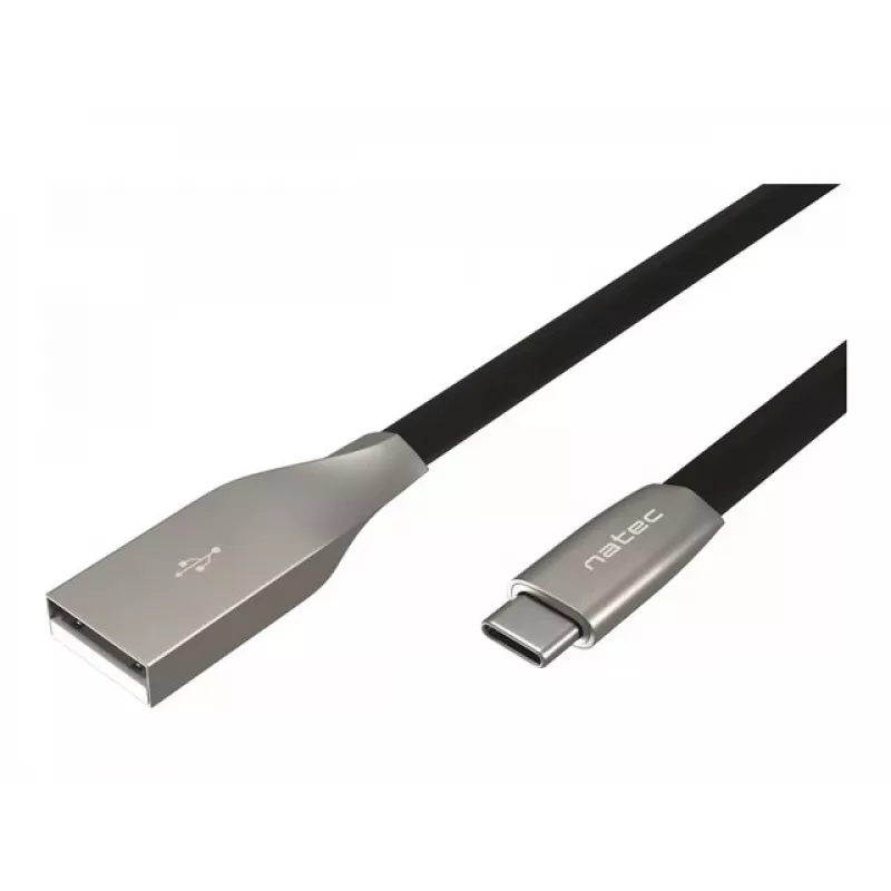 NATEC kabel USB-C/A 2.0 1m prati 1m zwart metaal