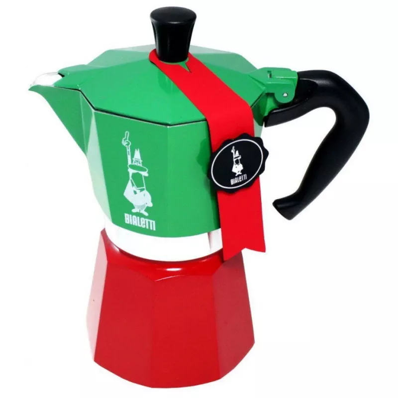 Bialetti Moka Express Italia 6TZ (300 ml) rood-groen