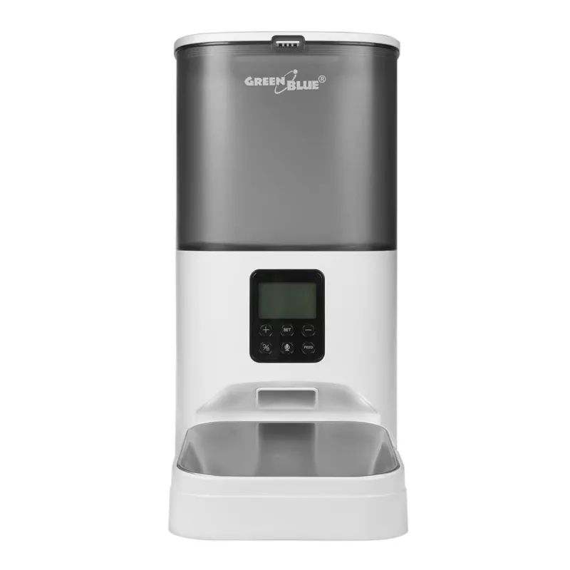 GreenBlue GB393 automatische voerautomaat voor huisdieren, 6 L, USB 5V/1A, wit